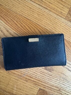 kate spade Black Wallet with Gold Plaque